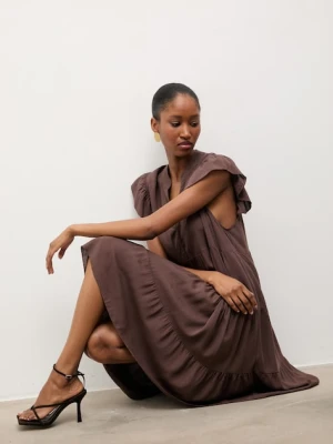 Answear.LAB sukienka z dodatkiem lnu