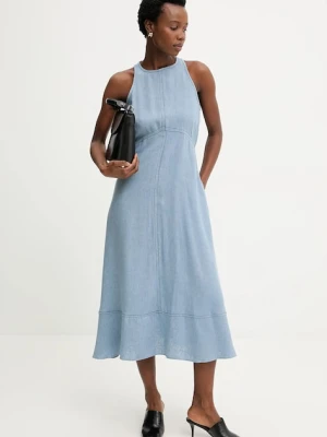 Answear.LAB sukienka z dodatkiem lnu