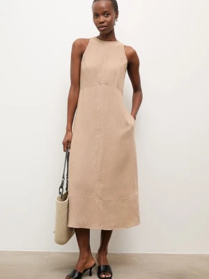 Answear.LAB sukienka z dodatkiem lnu