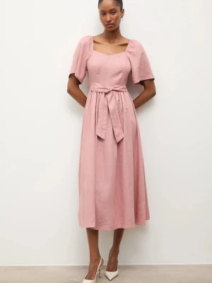 Answear.LAB sukienka z dodatkiem lnu