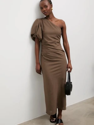 Answear.LAB sukienka z dodatkiem lnu