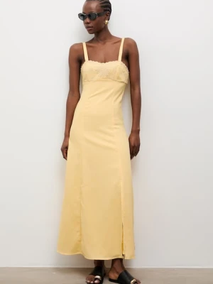 Answear.LAB sukienka z dodatkiem lnu