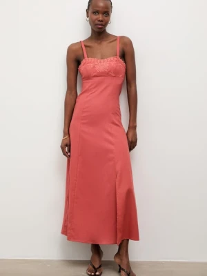 Answear.LAB sukienka z dodatkiem lnu