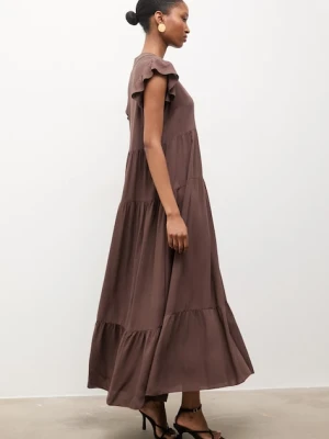 Answear.LAB sukienka z domieszką lnu