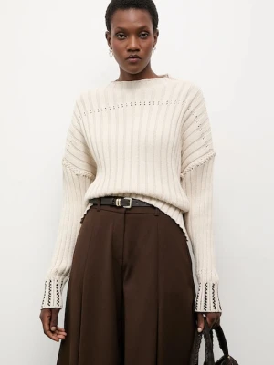 Answear.LAB sweter bawełniany damski kolor beżowy lekki