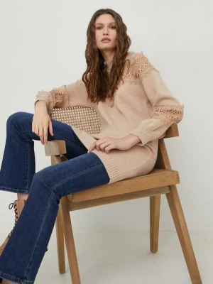Answear Lab sweter damski kolor beżowy