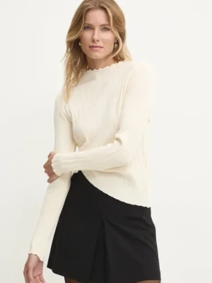 Answear Lab sweter damski kolor beżowy lekki z półgolfem