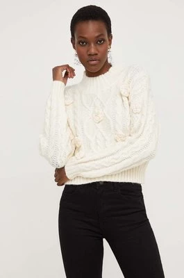 Answear Lab sweter damski kolor beżowy z półgolfem