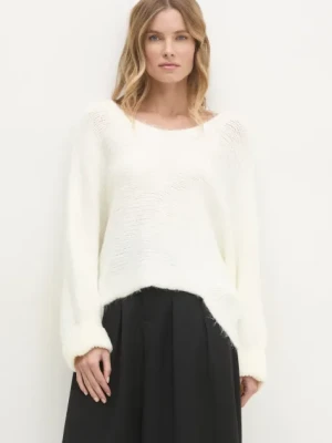 Answear.LAB sweter damski kolor biały ciepły