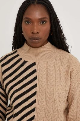 Answear Lab sweter damski kolor brązowy lekki z półgolfem