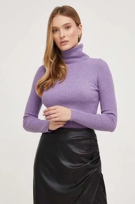 Answear Lab sweter damski kolor fioletowy lekki z golfem