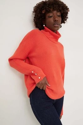 Answear Lab sweter damski kolor pomarańczowy z golfem