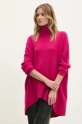 Answear Lab sweter damski kolor różowy lekki z golfem