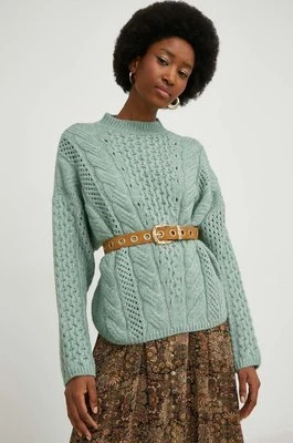 Answear Lab sweter damski kolor turkusowy z półgolfem