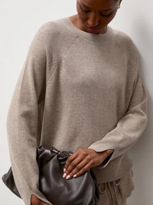 Answear.LAB sweter damski wełniany beżowy