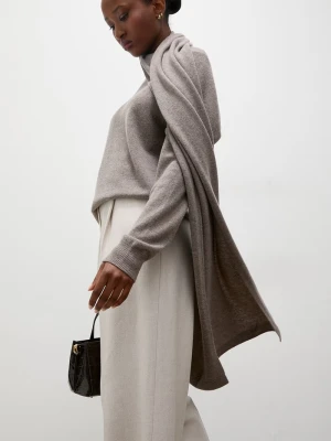 Answear.LAB sweter damski z wełny merino brązowy