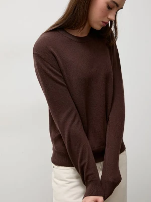 Answear.LAB sweter damski wełniany brązowy