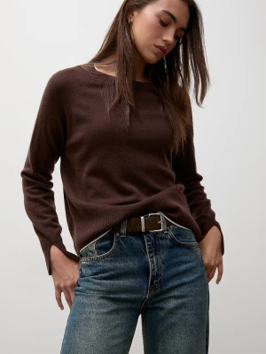 Answear.LAB sweter damski wełniany brązowy