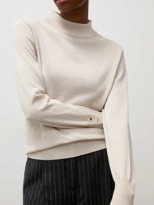 Answear.LAB sweter damski z dodatkiem wełny beżowy