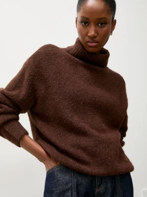 Answear.LAB sweter damski z dodatkiem wełny brązowy