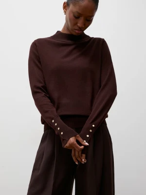 Answear.LAB sweter damski z dodatkiem wełny brązowy