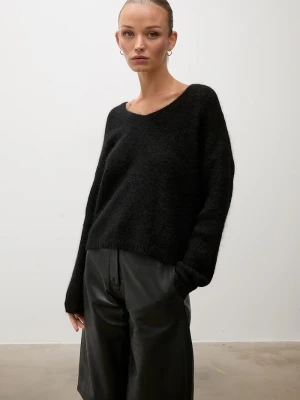 Answear.LAB sweter damski z dodatkiem wełny czarny
