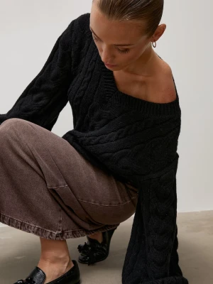 Answear.LAB sweter damski z wełną czarny