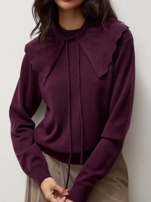 Answear.LAB sweter damski z wełny merino bordowy