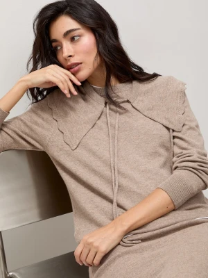 Answear.LAB sweter damski z wełny merino brązowy