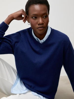 Answear.LAB sweter damski z wełny merino granatowy
