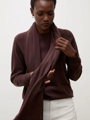 Answear.LAB sweter damski z wełny merino z szalem brązowy