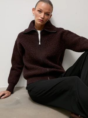 Answear.LAB sweter rozpinany damski wełniany brązowy