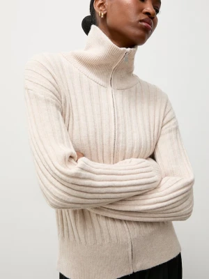 Answear.LAB sweter rozpinany damski z wiskozą beżowy