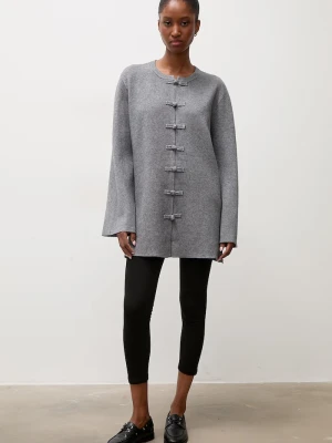 Answear.LAB sweter rozpinany damski z wiskozą szary
