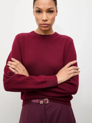 Answear.LAB sweter wełniany damski kolor bordowy lekki