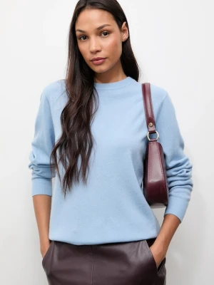 Answear.LAB sweter z wełny merino damski kolor niebieski lekki