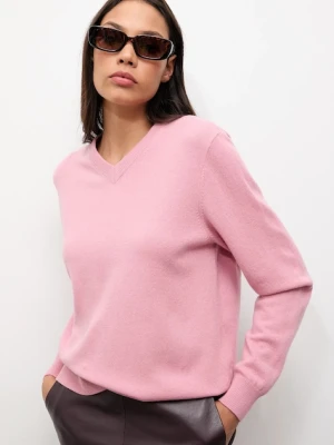 Answear.LAB sweter z wełny merino damski kolor różowy lekki