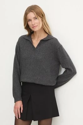 Answear Lab sweter wełniany damski kolor szary lekki