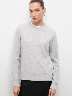 Answear.LAB sweter z wełny merino damski kolor szary lekki