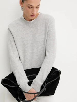 Answear.LAB sweter z wełny merino damski kolor szary lekki