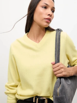 Answear.LAB sweter wełniany damski kolor żółty lekki