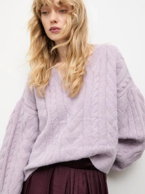 Answear.LAB sweter z dodatkiem wełny damski kolor fioletowy