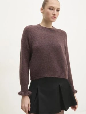 Answear Lab sweter z domieszką wełny damski kolor brązowy