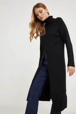 Answear Lab sweter z domieszką wełny damski kolor czarny ciepły