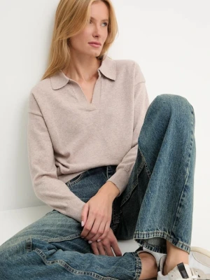 Answear.LAB sweter z kaszmirem damski kolor beżowy