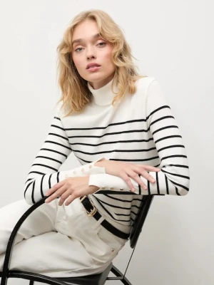 Answear.LAB sweter z kaszmirem damski kolor beżowy lekki z golfem
