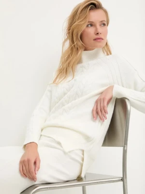 Answear.LAB sweter z kaszmirem damski kolor beżowy z półgolfem