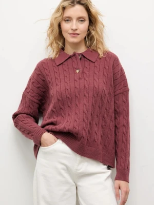 Answear.LAB sweter z kaszmirem damski kolor bordowy