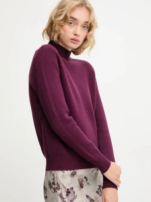 Answear.LAB sweter z kaszmirem damski kolor bordowy z półgolfem