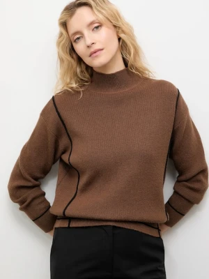 Answear.LAB sweter z kaszmirem damski kolor brązowy z półgolfem